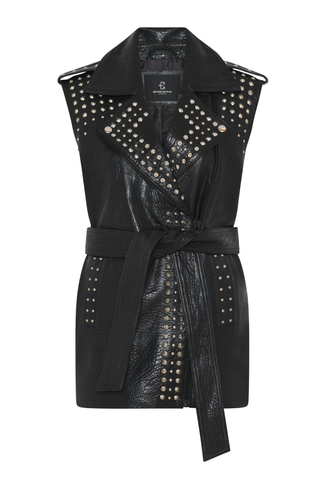 Clove Zhoa Leather Waistcoat | Black