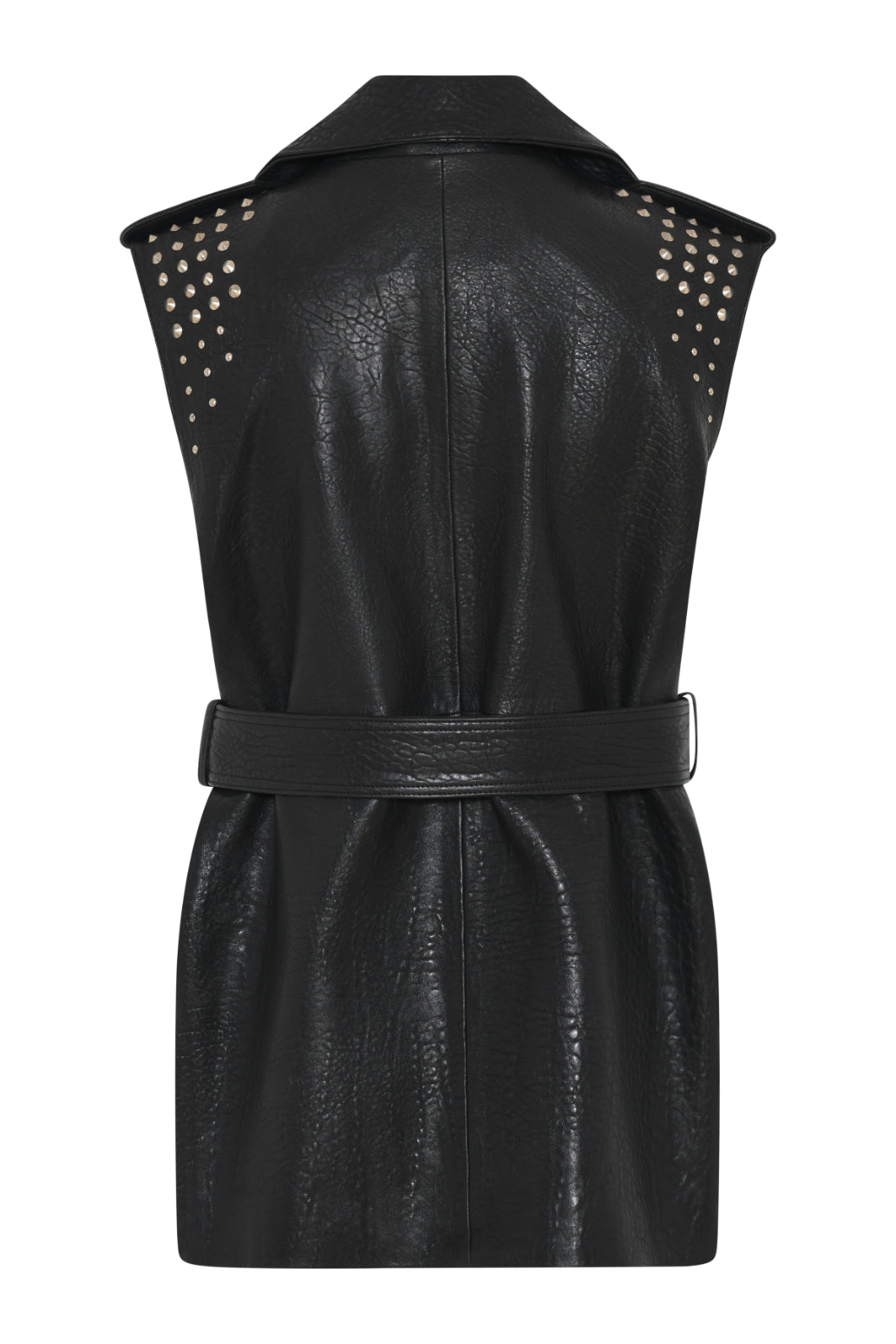 Clove Zhoa Leather Waistcoat | Black