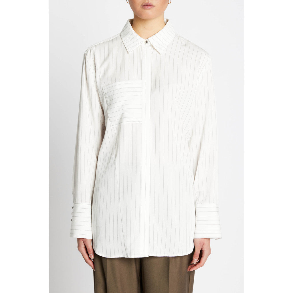 Amaranth Zanne Shirt | White Stripe