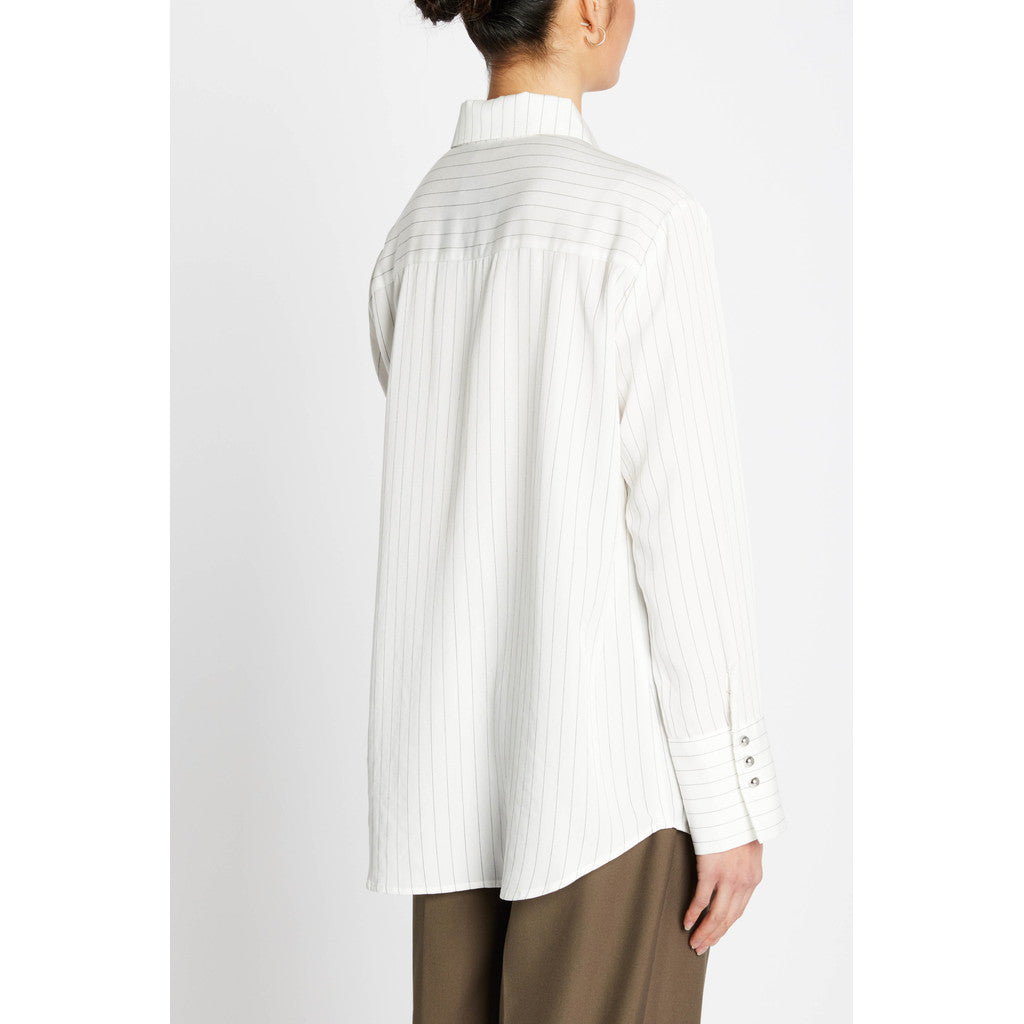 Amaranth Zanne Shirt | White Stripe
