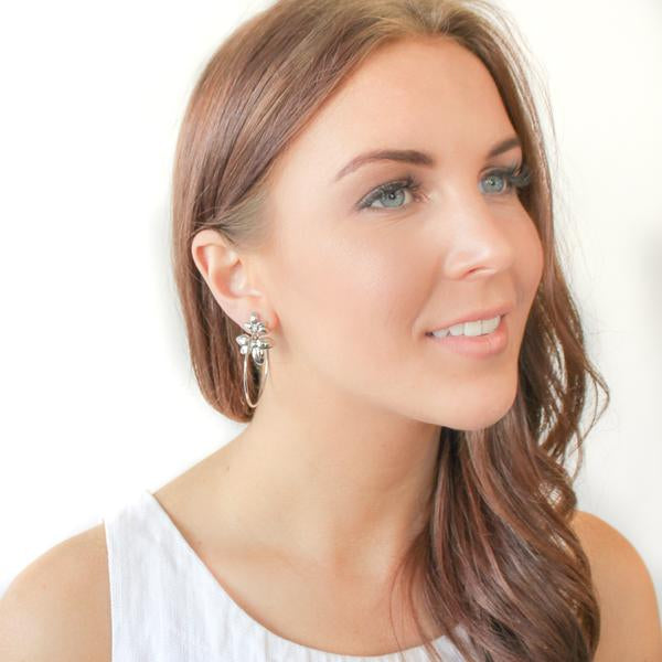 Dyrberg/Kern Macey Shiny Silver Crystal Earrings