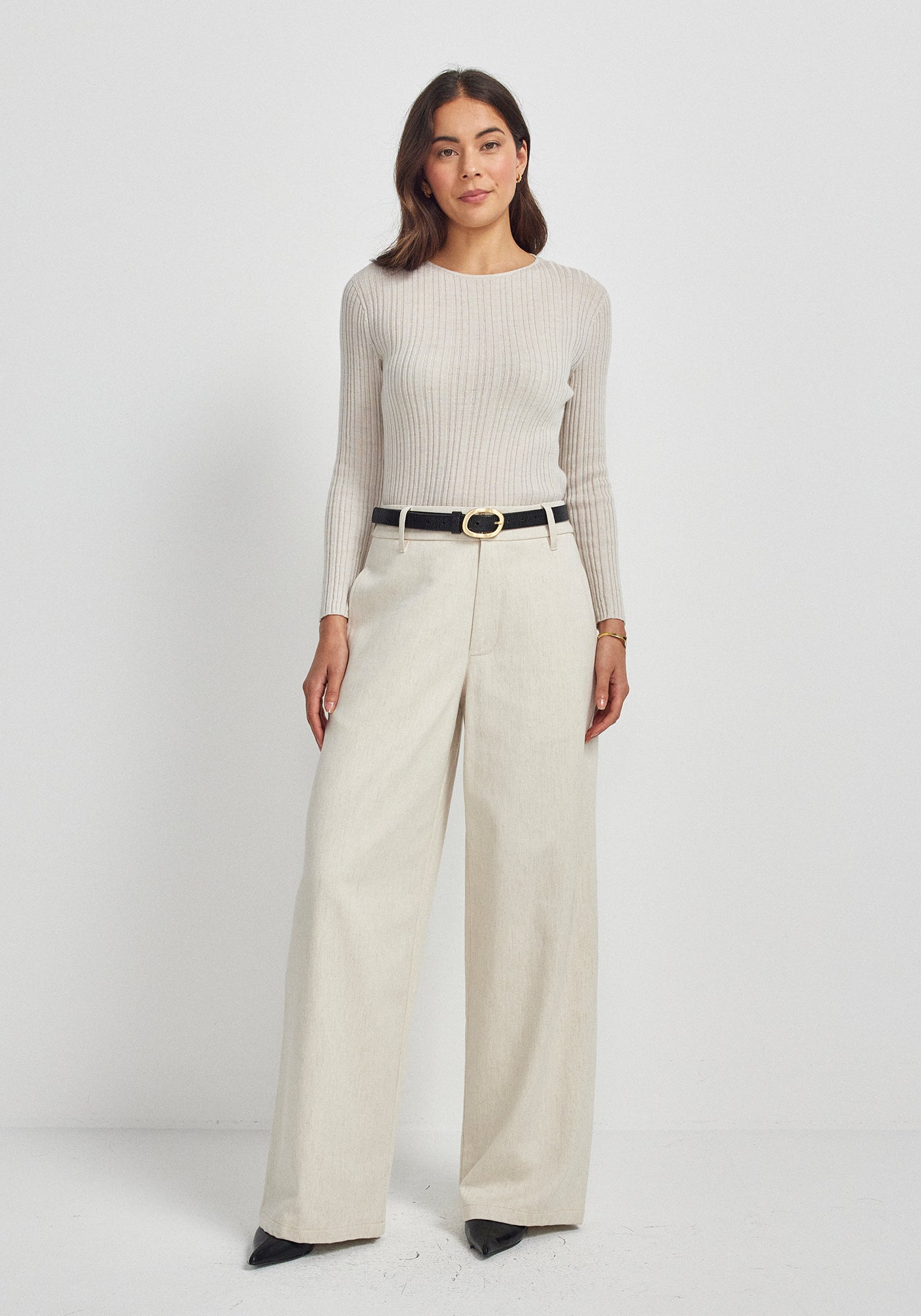 Ella Rib Top | Ecru