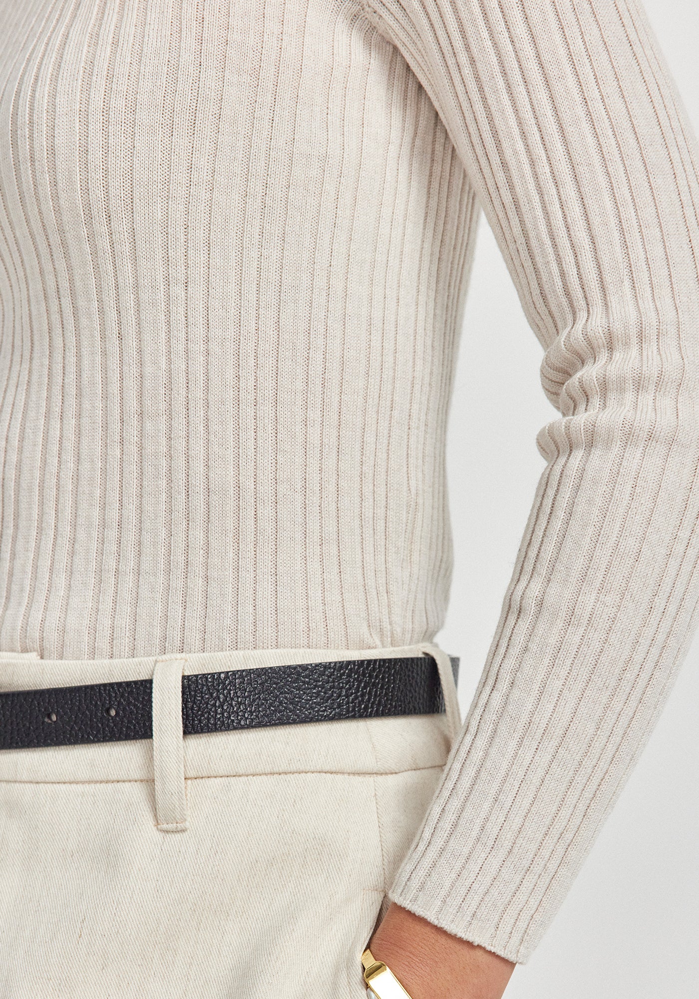 Ella Rib Top | Ecru