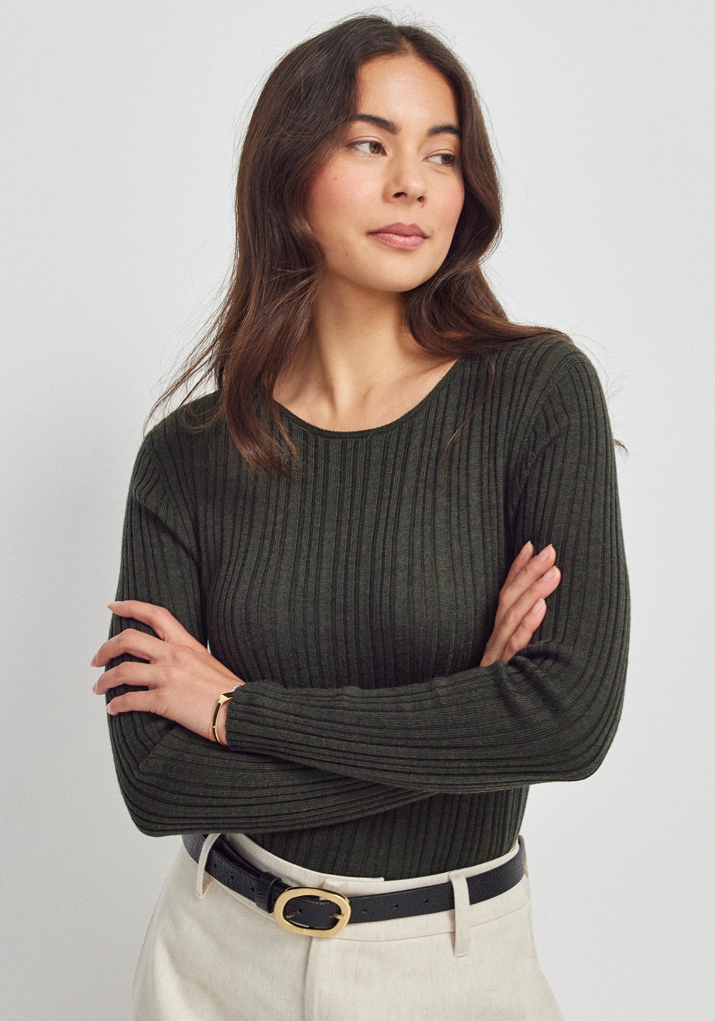 Ella Rib Top | Forest