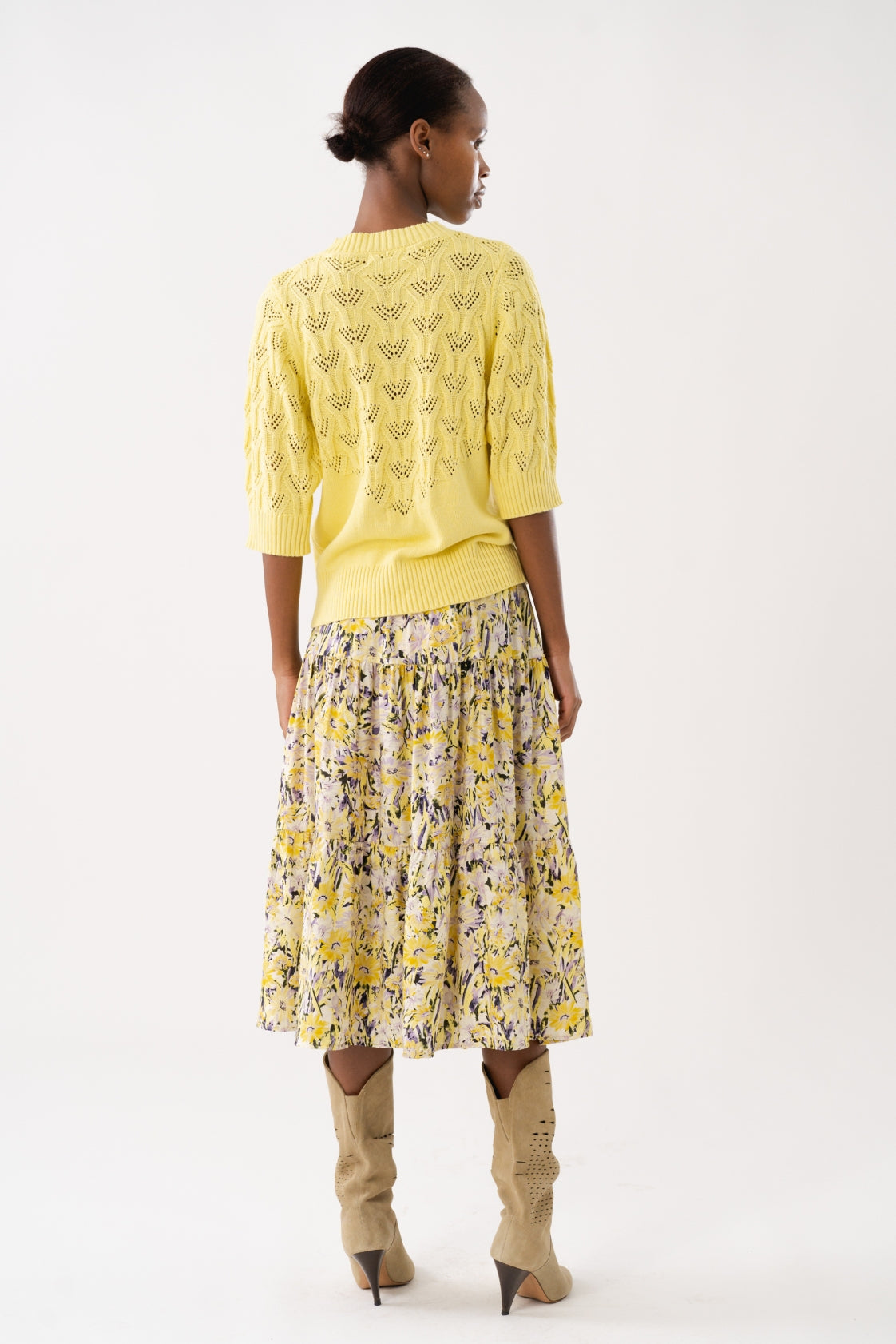 LOLLYS LAUNDRY Morning Midi Skirt | Yellow Floral