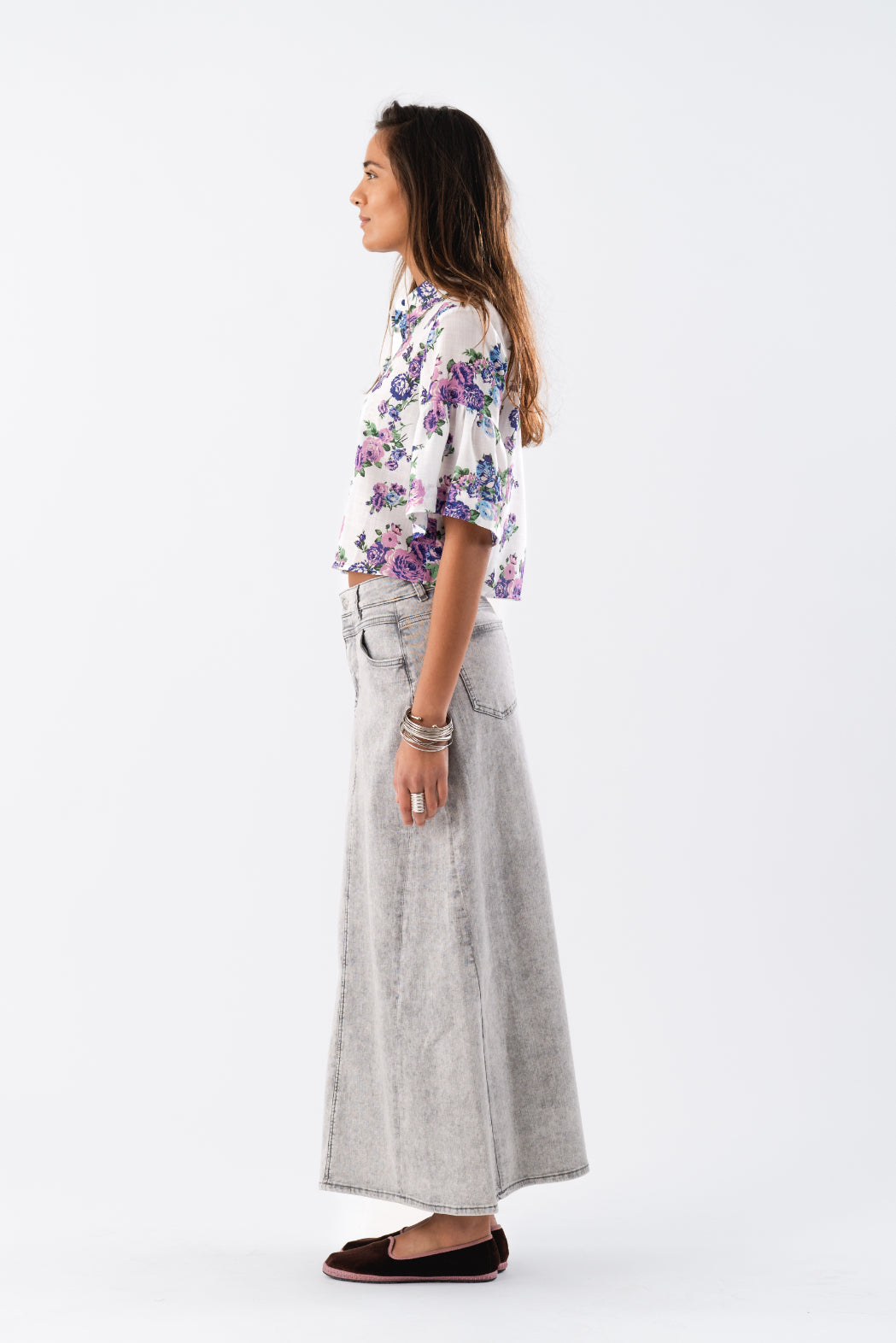 LOLLYS LAUNDRY Summer Shirt | Blue Lilac Floral