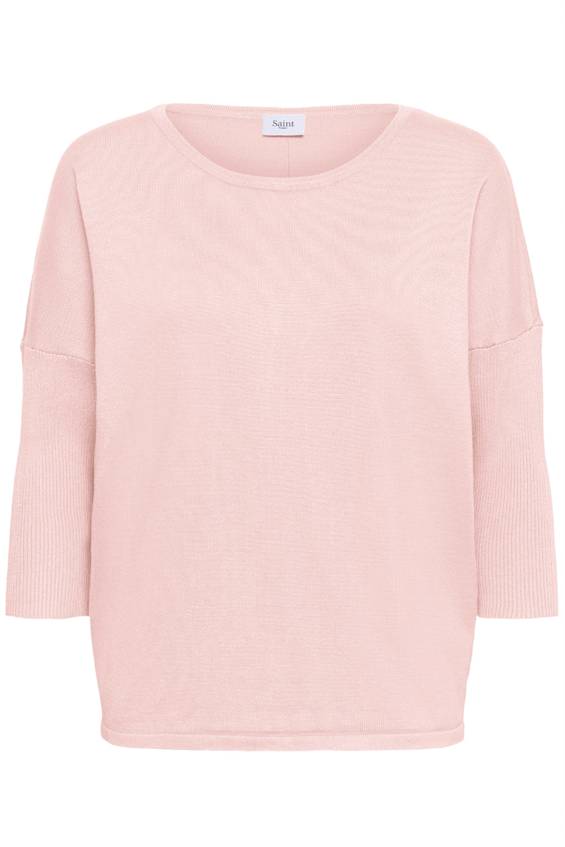Mila Round Neck Pullover | Chalk Pink