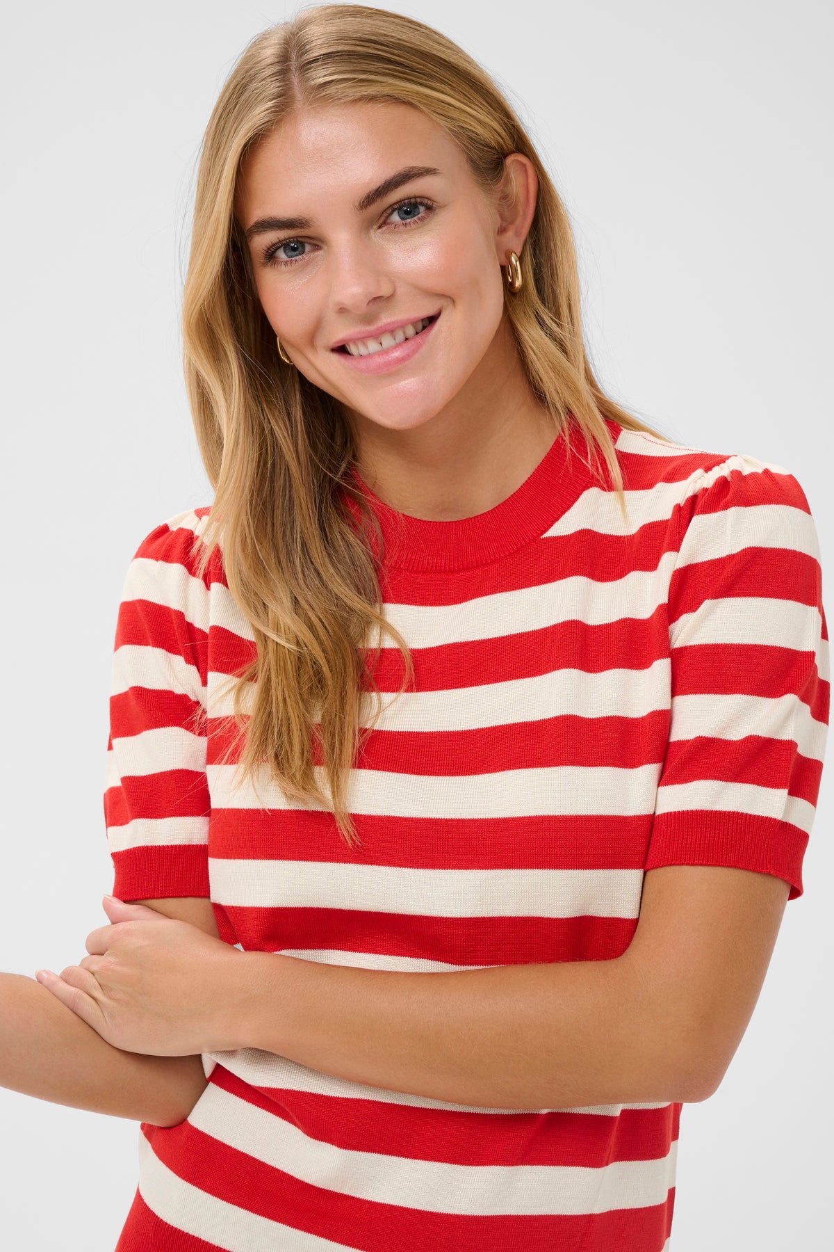 Mila Short Sleeve Striped Pullover | Valiant Seedpearl