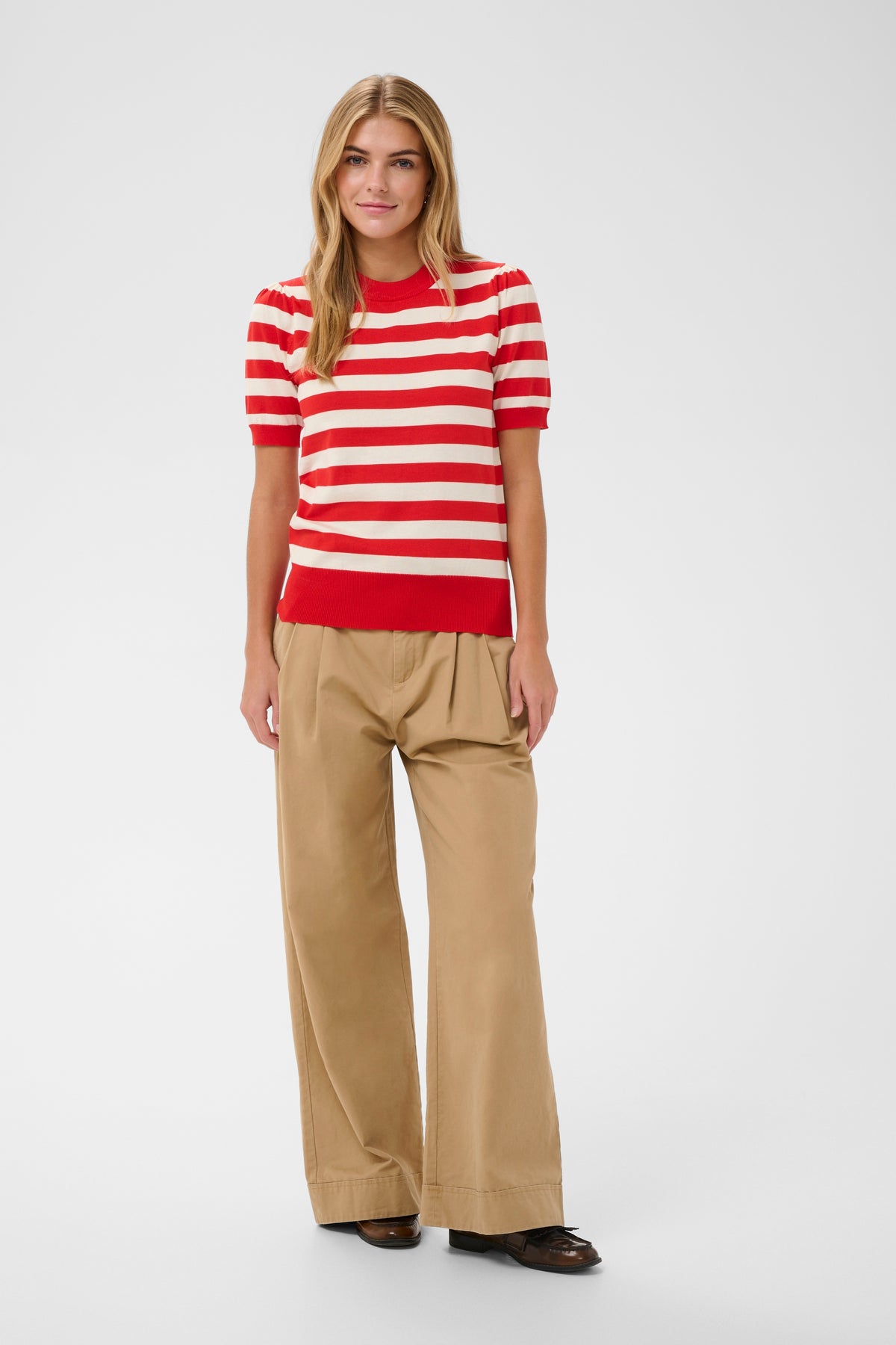 Mila Short Sleeve Striped Pullover | Valiant Seedpearl