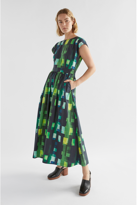 ELK Indi Dress | Green Shutter Grid