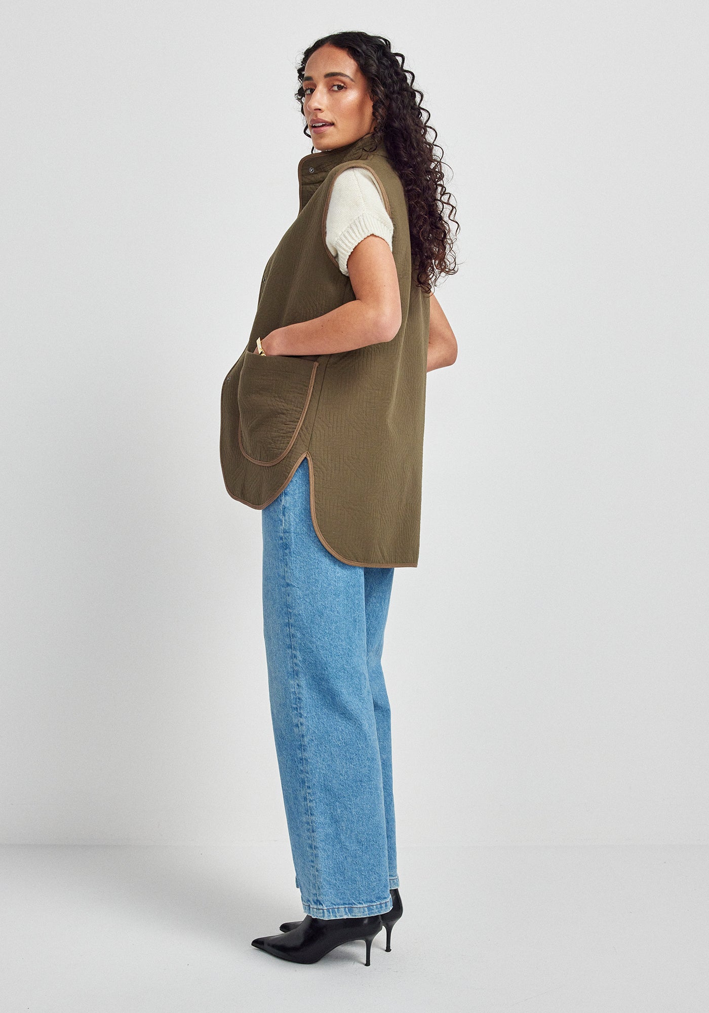 Jordy Quilted Vest | Cable Green