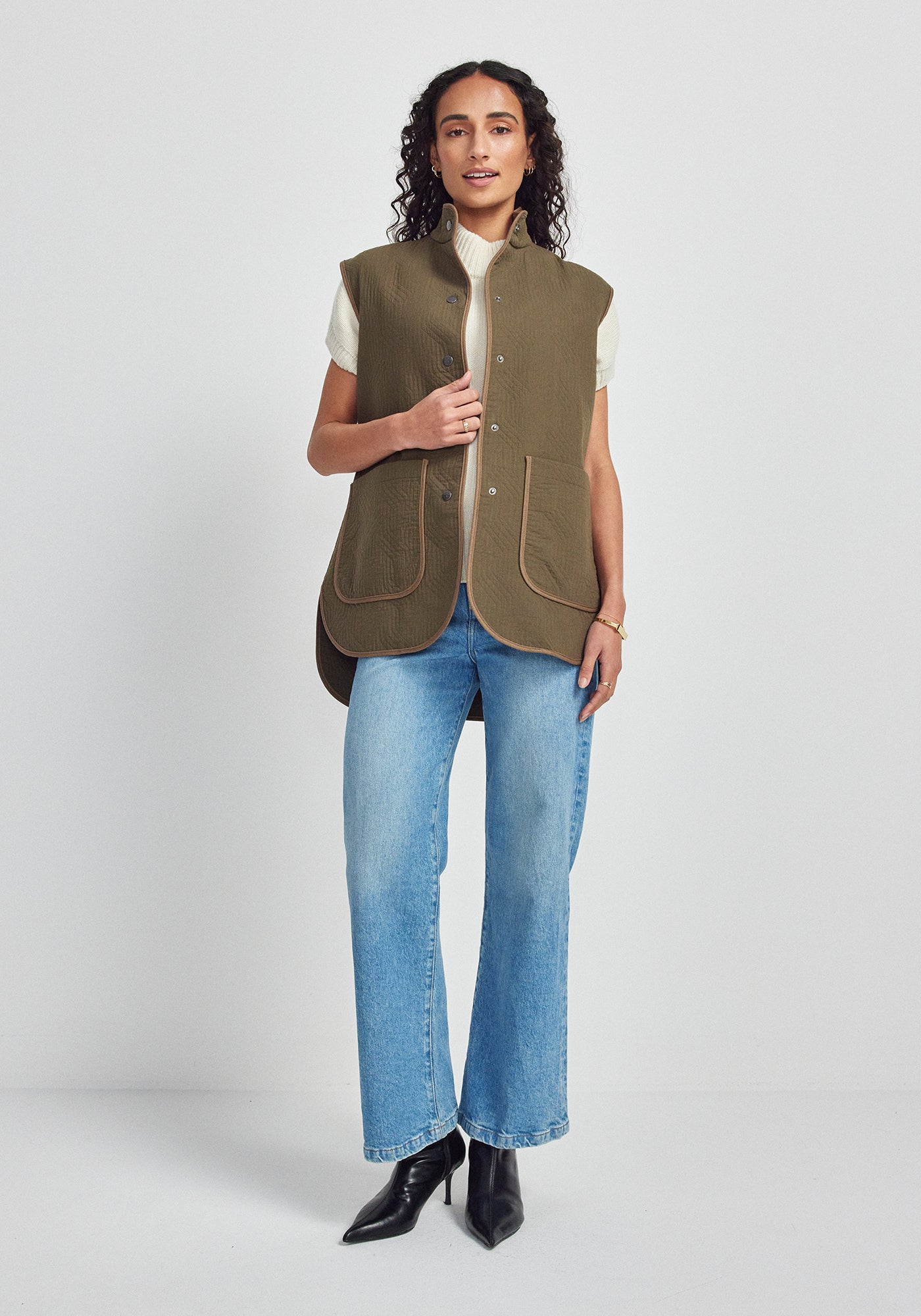 Jordy Quilted Vest | Cable Green