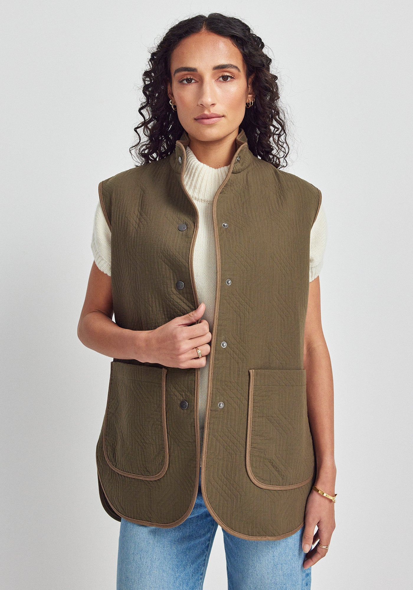 Jordy Quilted Vest | Cable Green