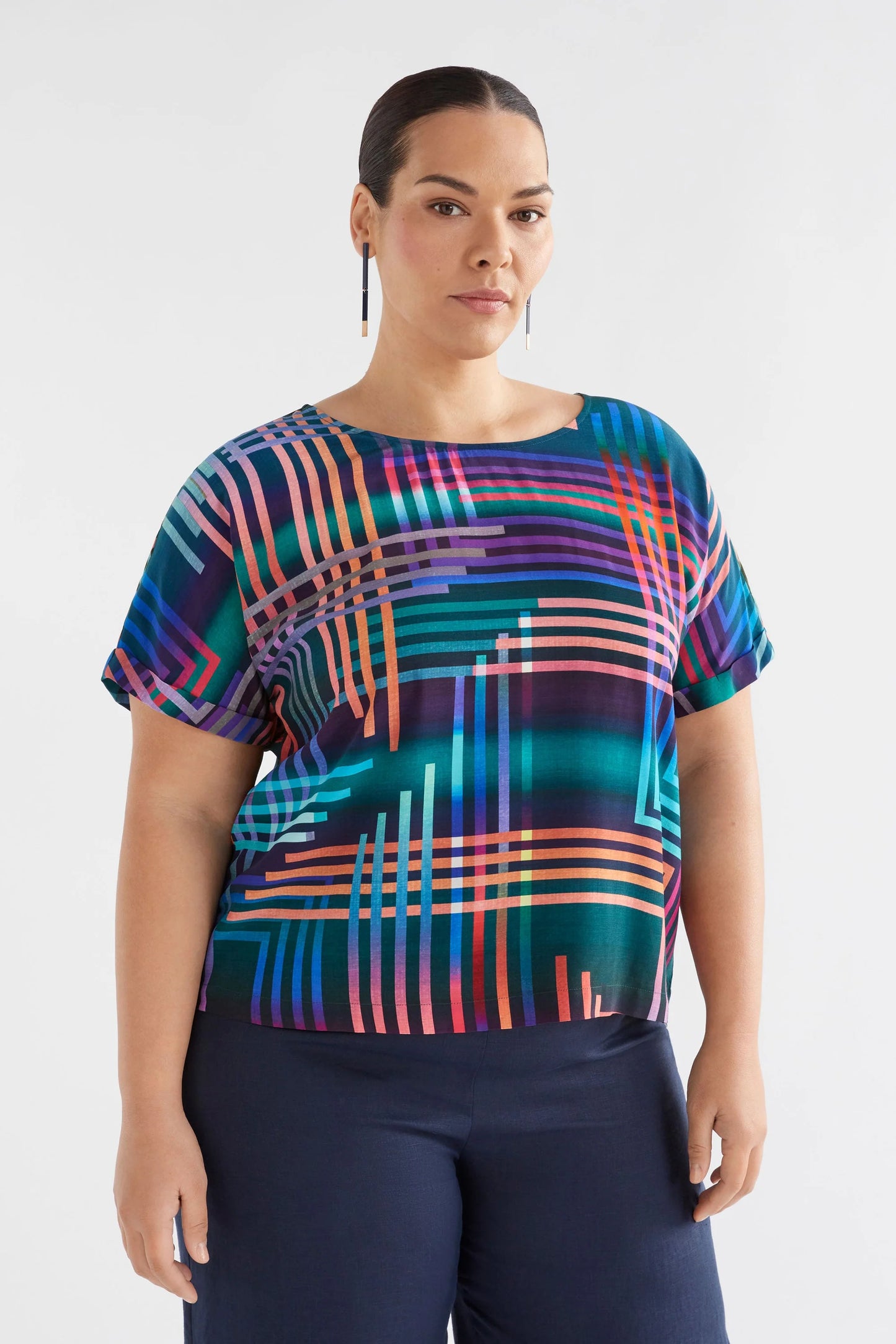 ELK Eryn Top | Navy Ligheten Print