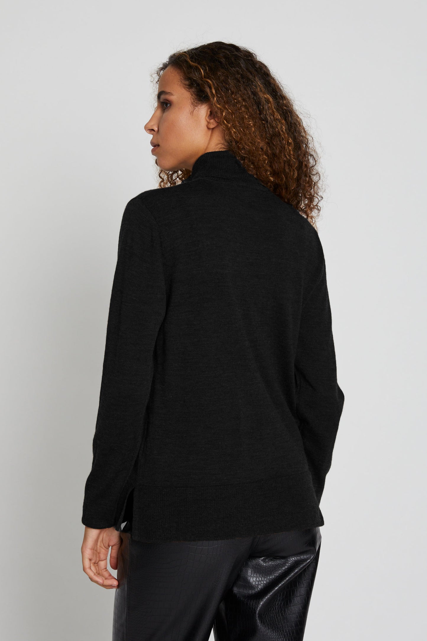 Charlene Roll Neck Knit | Black