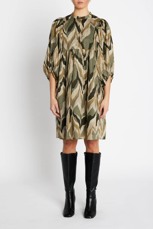 Aster Sarina Dress | Green Print
