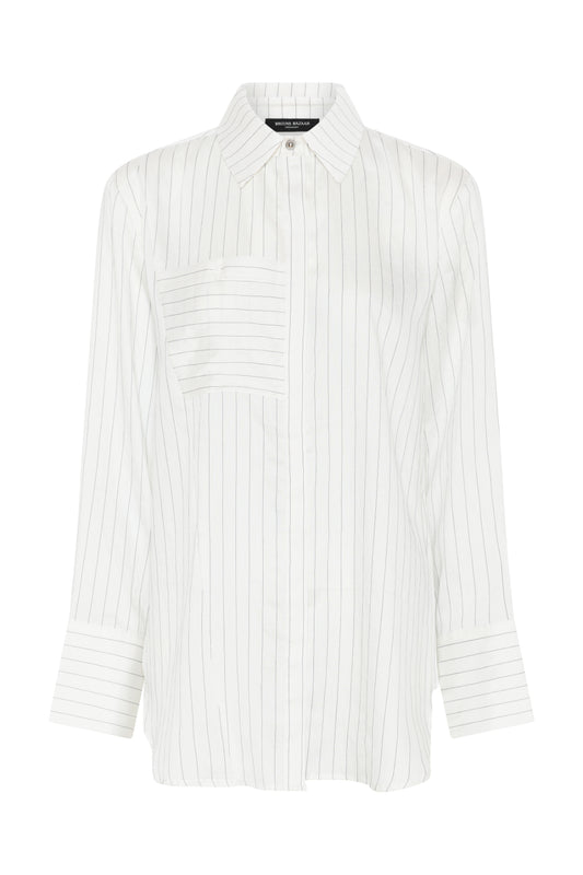 Amaranth Zanne Shirt | White Stripe