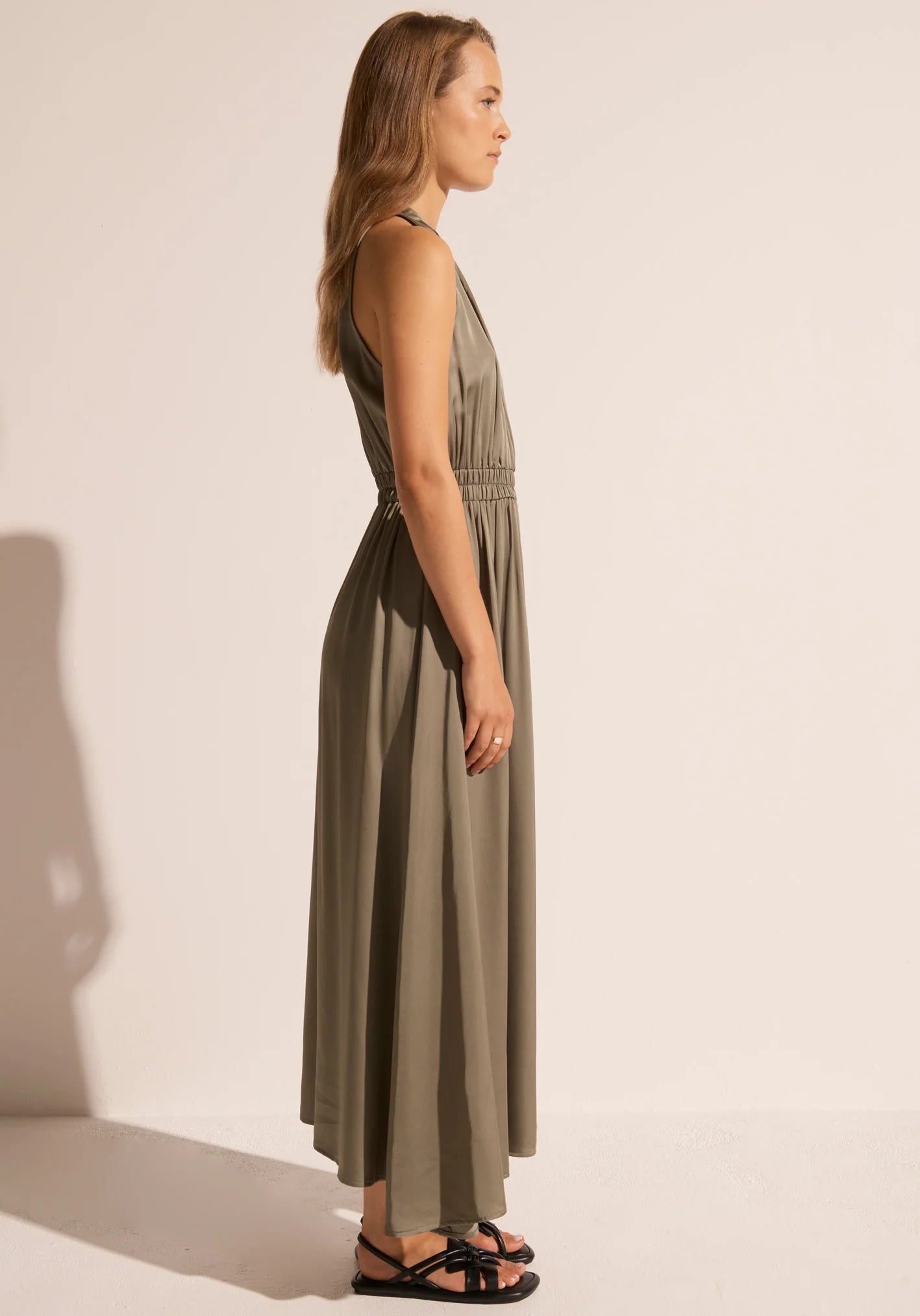 POL Clese Midi Dress | Khaki