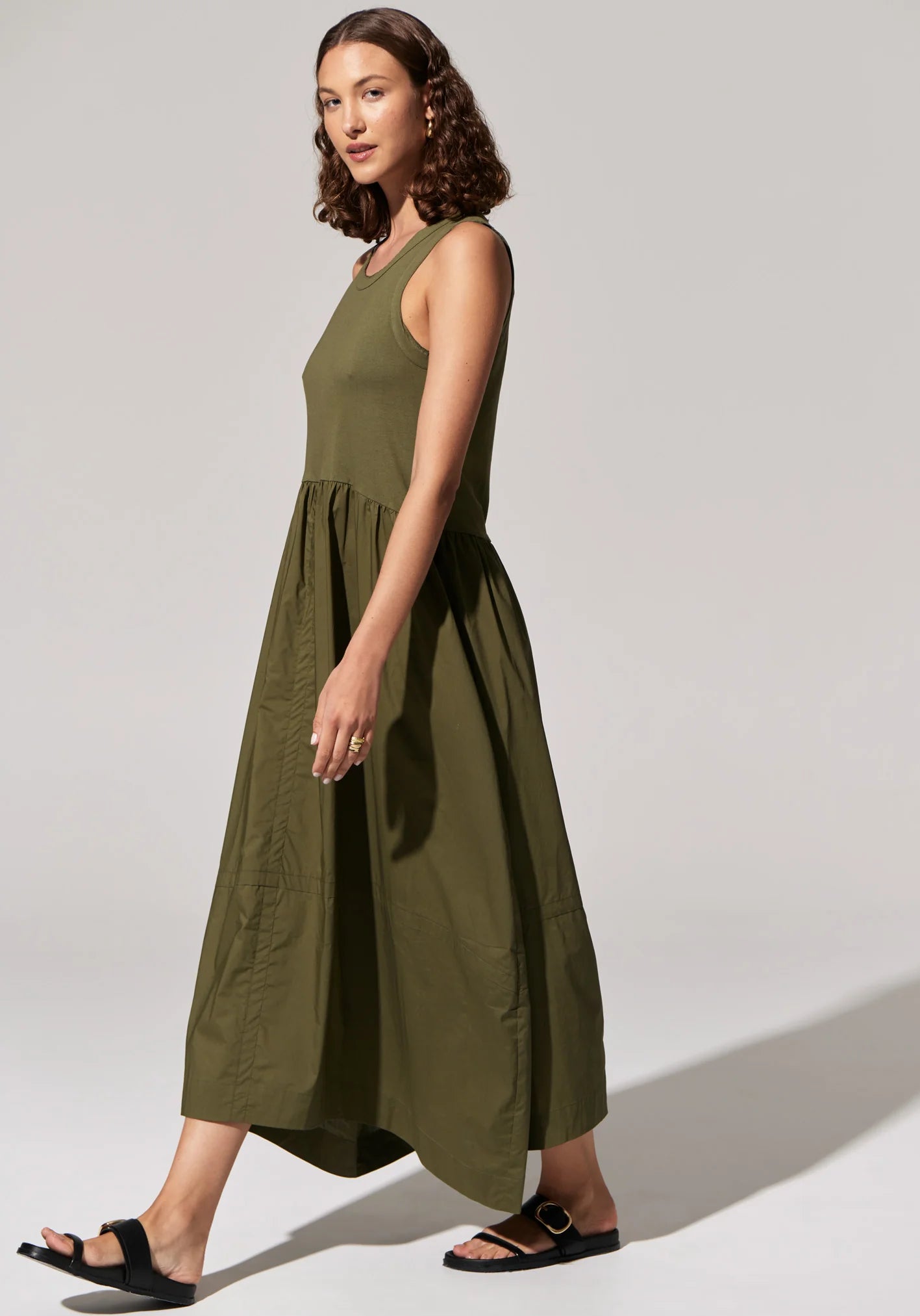 POL Toya Tank Dress | Khaki