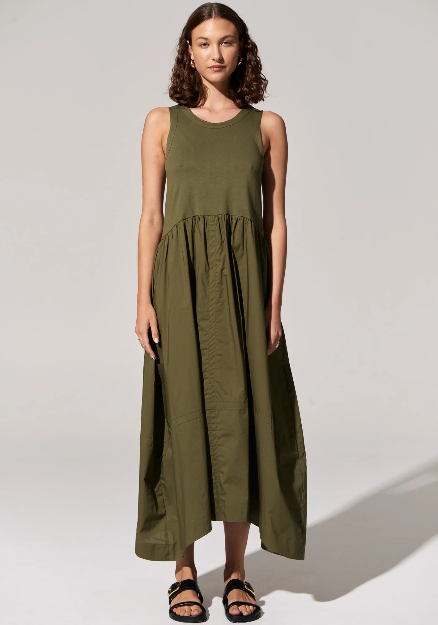 POL Toya Tank Dress | Khaki