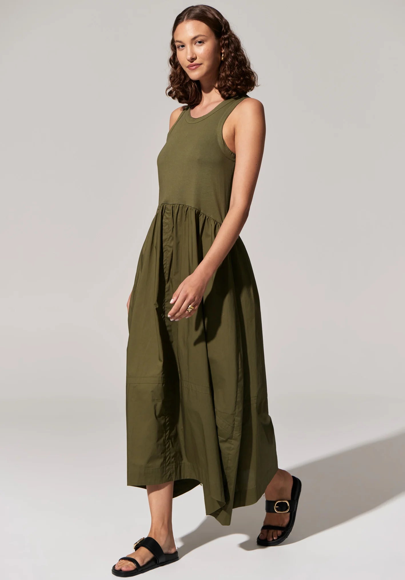 POL Toya Tank Dress | Khaki