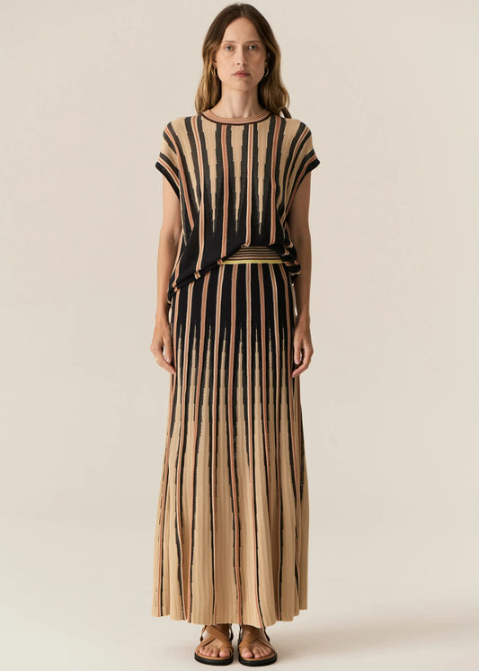 Tedd Knit Tee | Ink/Camel