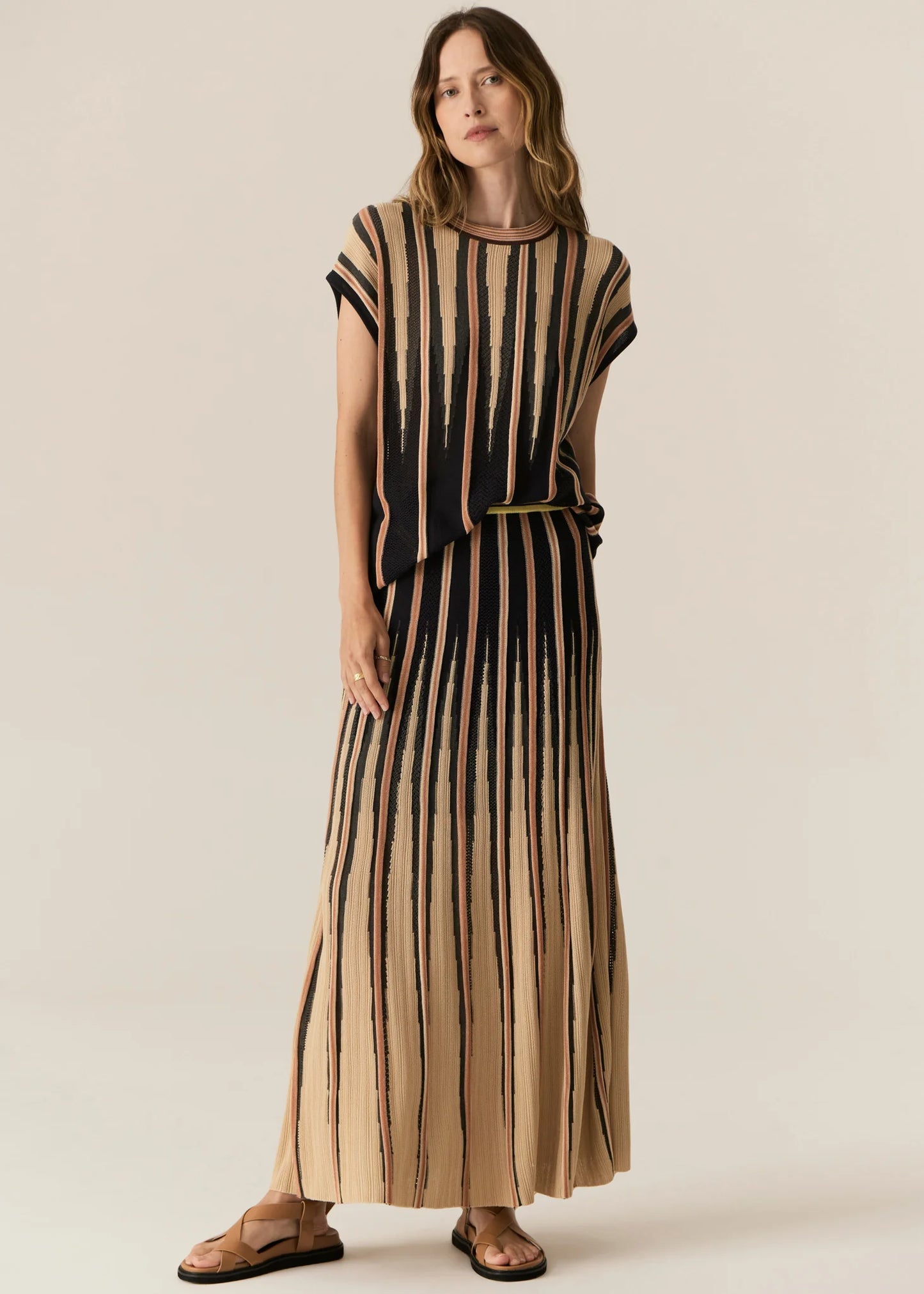 Tedd Knit Tee | Ink/Camel