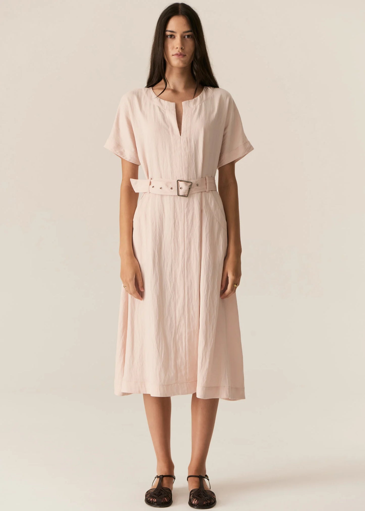 Faire Belted Dress | Blush