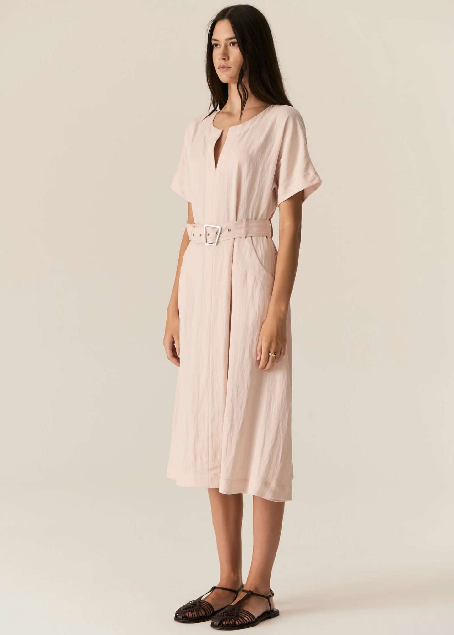 Faire Belted Dress | Blush