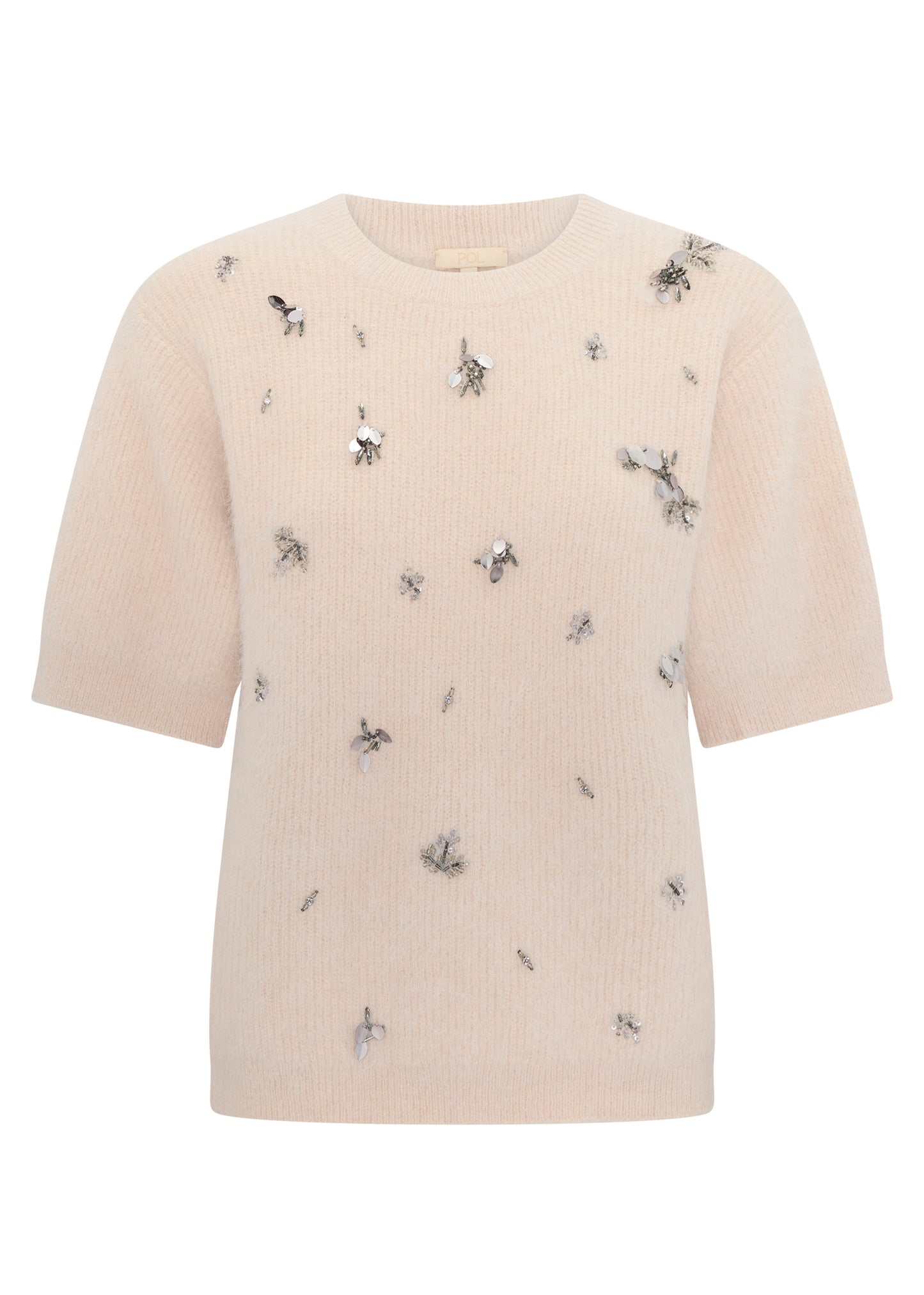 Haviland Beaded Knit Tee | Blush