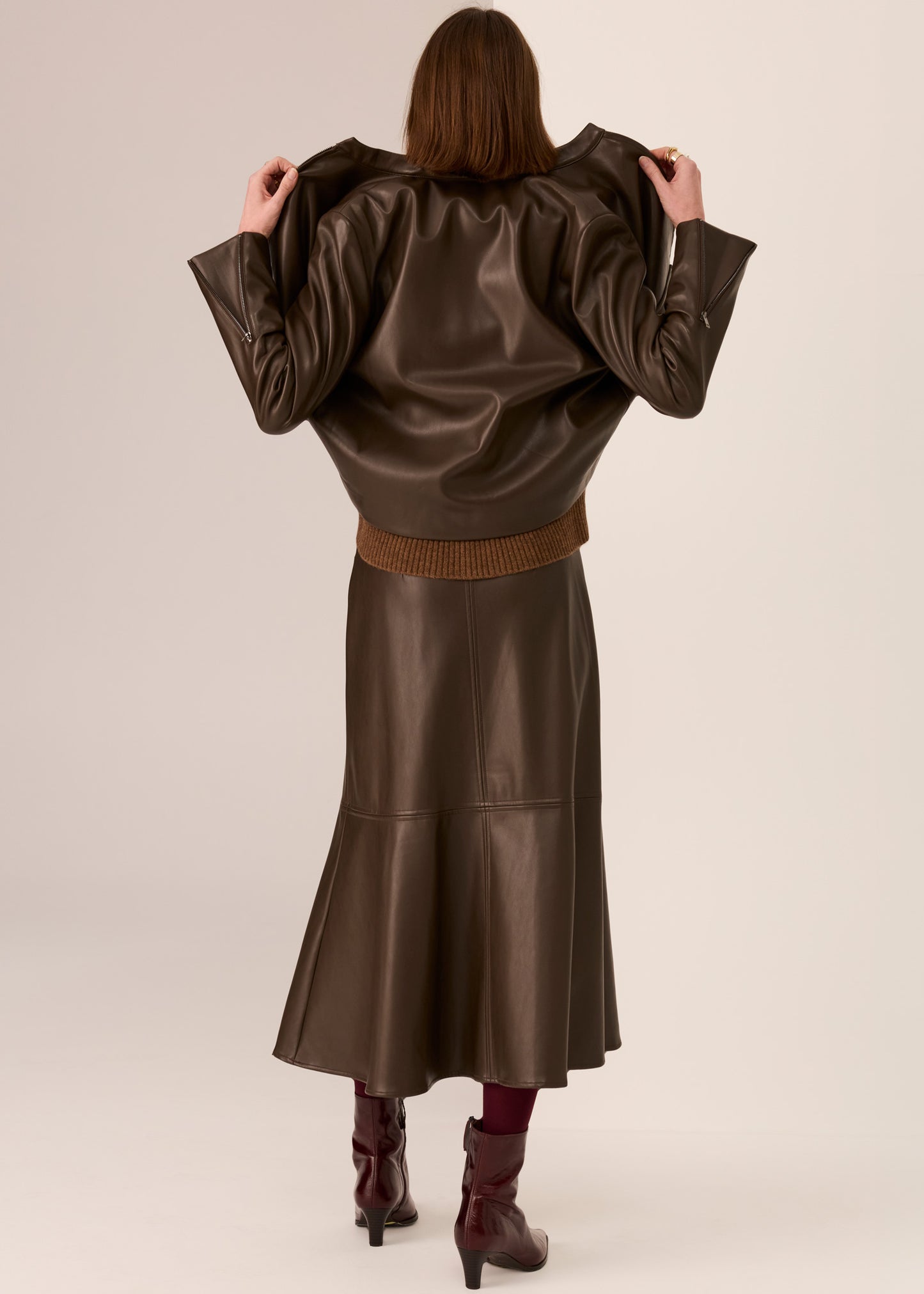 Hugo Zip Crop Jacket | Merlot