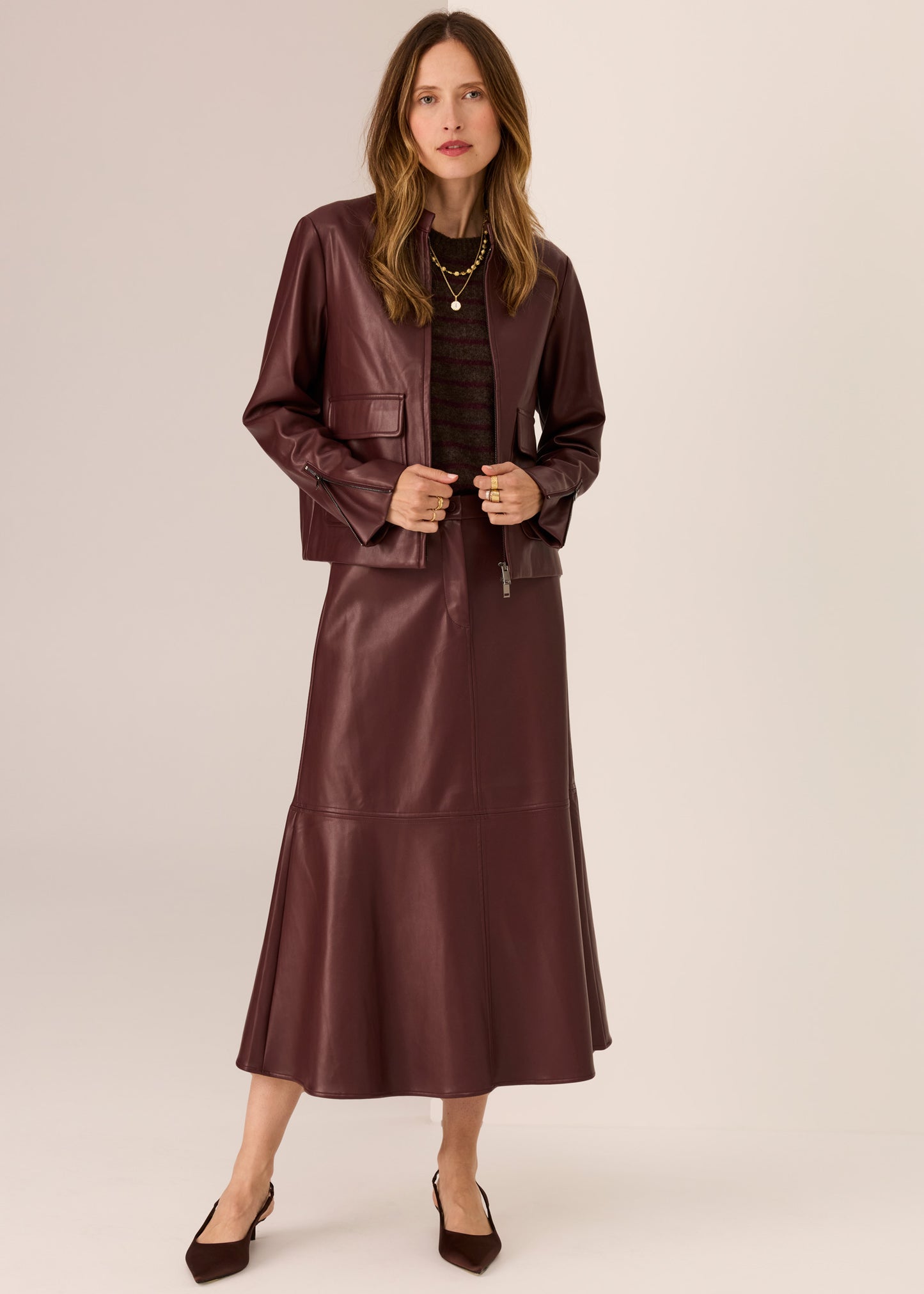 Hugo Zip Crop Jacket | Merlot