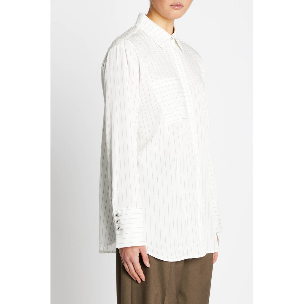 Amaranth Zanne Shirt | White Stripe