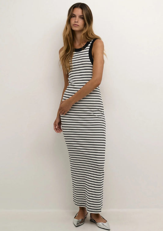 KAREN BY SIMONSEN OvaKB Dress | Egret/Black Stripe