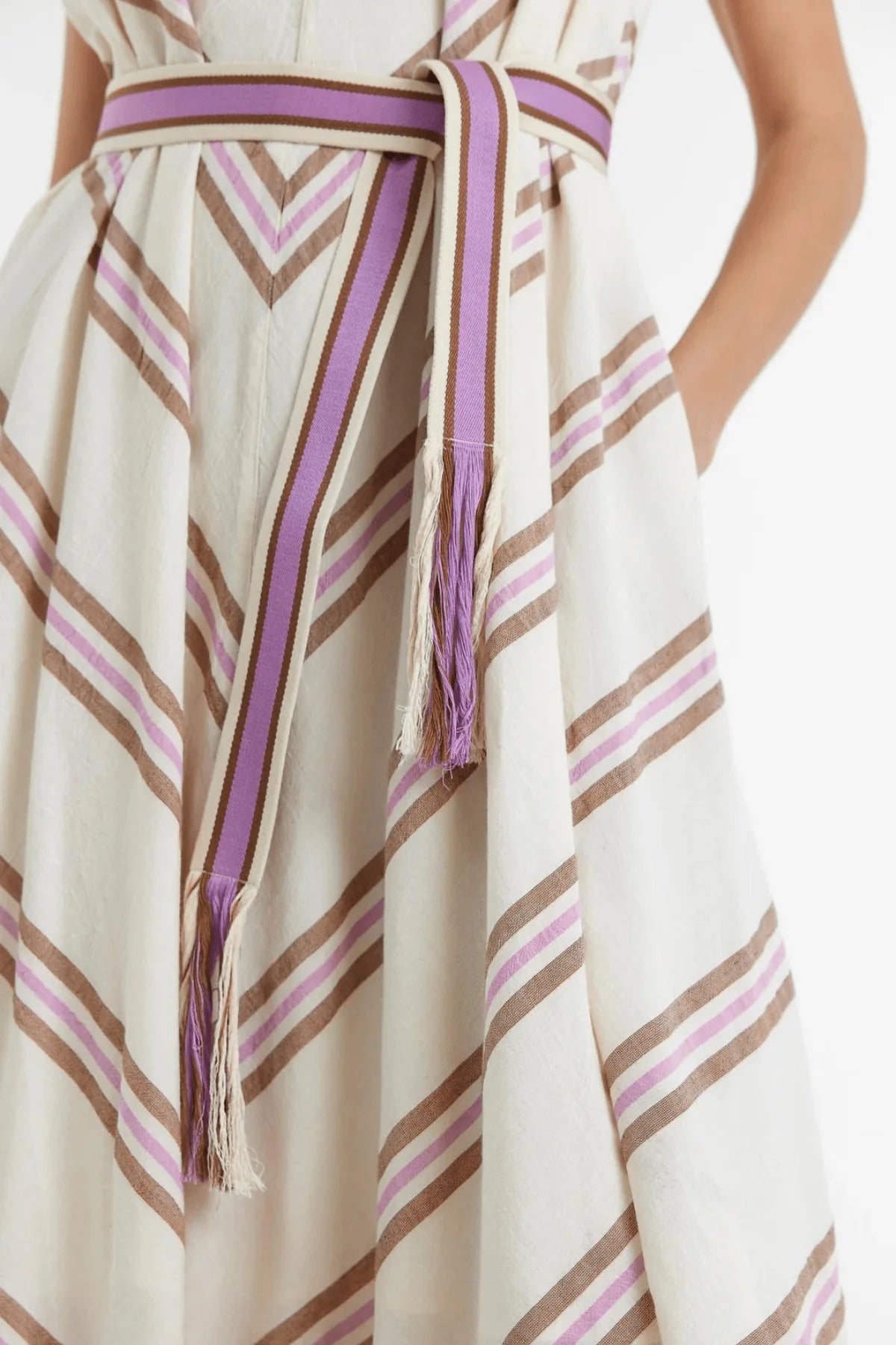 DEVOTION TWINS Nikol Long Dress | Lila Stripe