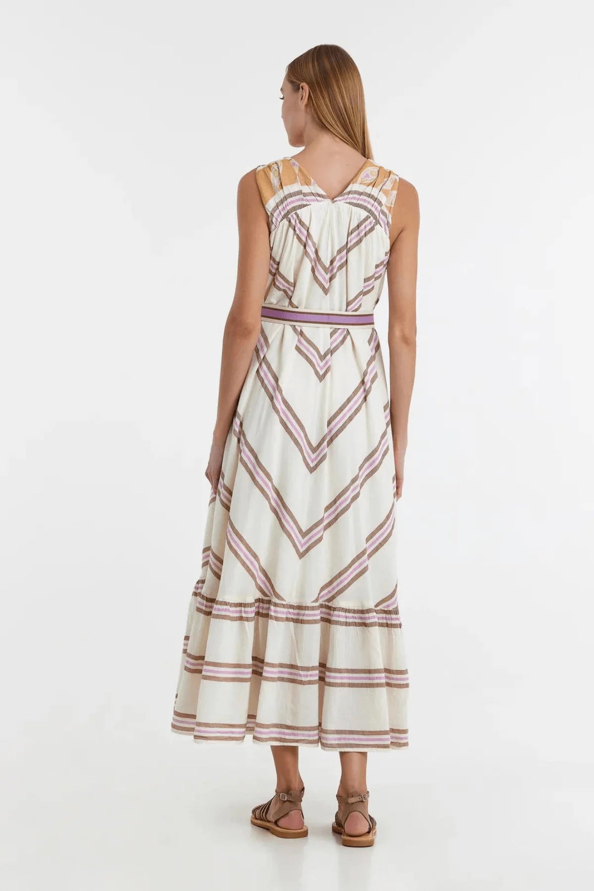 DEVOTION TWINS Nikol Long Dress | Lila Stripe