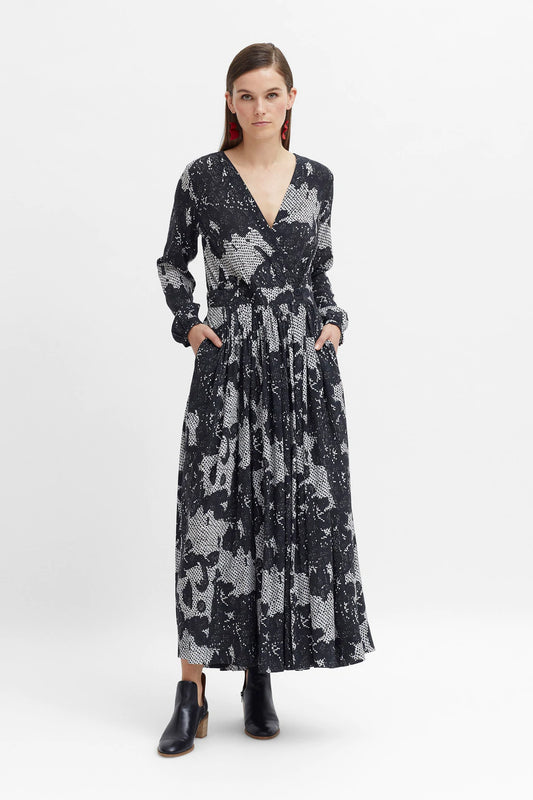 Elk Kers Dress - Charcoal Print