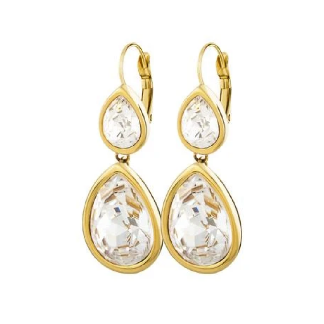 Dyrberg/Kern Valencia Shiny Gold Crystal Earrings