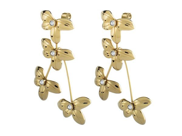 Dyrberg/Kern Yamato Shiny Gold & Crystal Earrings