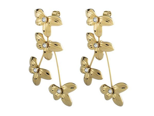 Dyrberg/Kern Yamato Shiny Gold & Crystal Earrings