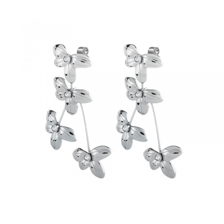 Dyrberg/Kern Yamato Shiny Silver & Crystal Earrings