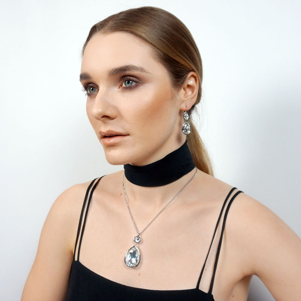 Dyrberg/Kern Valencia Shiny Silver Crystal Earrings